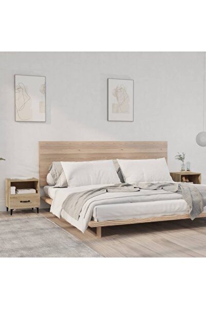 Concept Noptiere, 2 buc., stejar sonoma, lemn prelucrat
