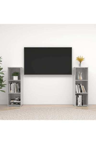 Concept Comode TV, 2 buc., gri beton, 107x35x37 cm, PAL