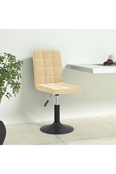 Concept Scaune de bucătărie pivotante, 4 buc., crem, catifea