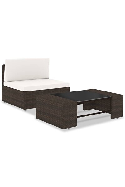 Concept Set mobilier de grădină, 2 piese, maro, poliratan