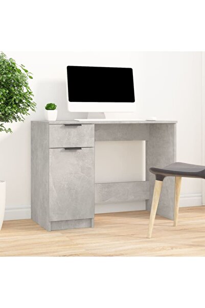 Concept Birou, gri beton, 100x50x75 cm, lemn prelucrat