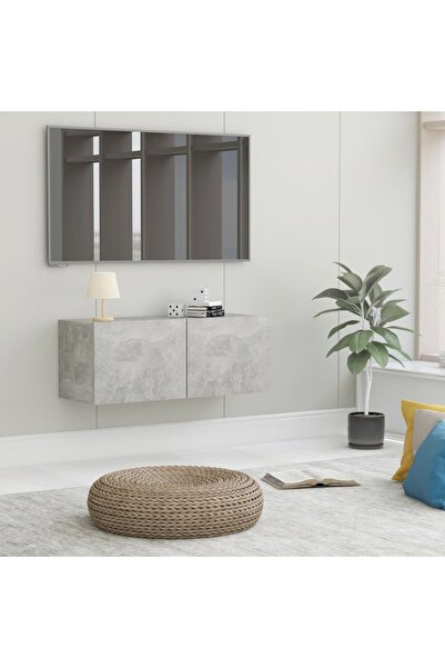 Concept Comodă TV, gri beton, 80 x 30 x 30 cm, PAL
