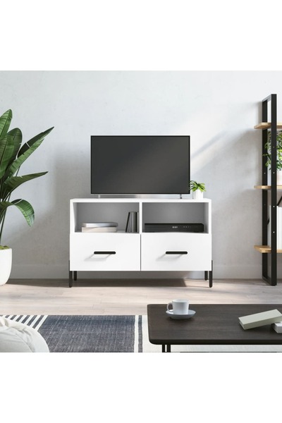 Concept Comodă TV, alb, 80x36x50 cm, lemn prelucrat