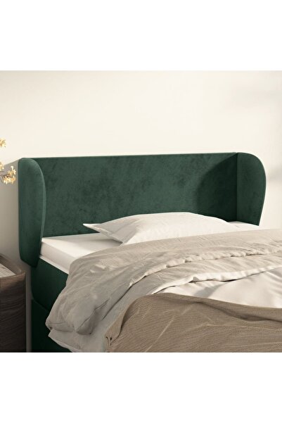 Concept Tăblie de pat cu aripioare verde închis 83x23x78/88 cm catifea