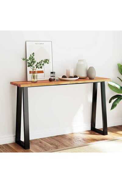 Concept Masă consolă margini naturale, 140x40x80 cm, lemn masiv acacia