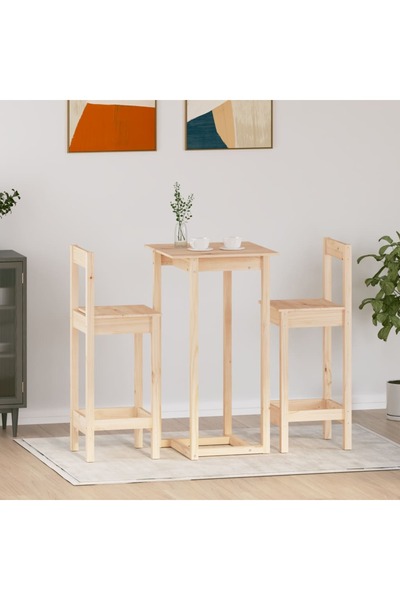 Concept Set mobilier de bar, 3 piese, lemn masiv de pin