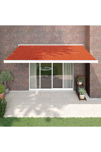 Concept Copertină retractabilă portocaliu/maro 4x3 m, textil/aluminiu