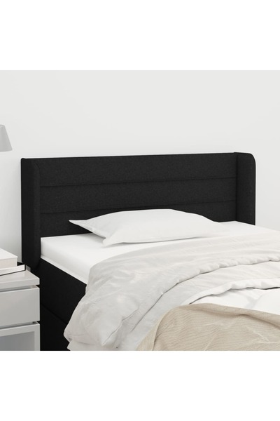 Concept Tăblie de pat cu aripioare negru 83x16x78/88 cm textil