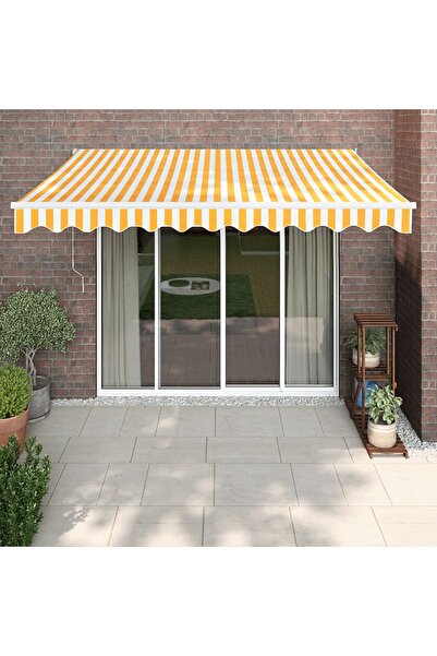 Concept Copertina automată retractabilă, galben și alb, 3,5x2,5 m