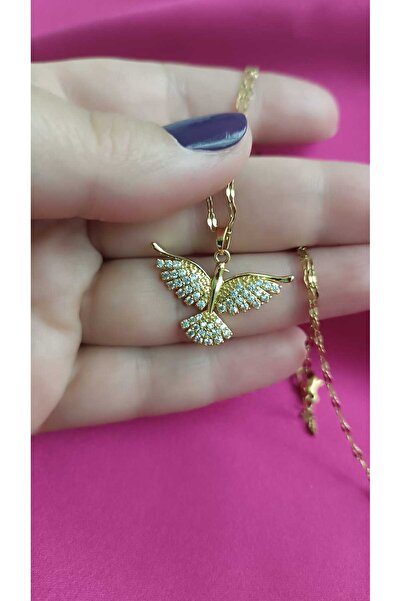 shop Çelik Kararma Yapmaz Zirkon Taşlı Zümrüdü Anka Kuşu Figürlü Gold Şık Zar...