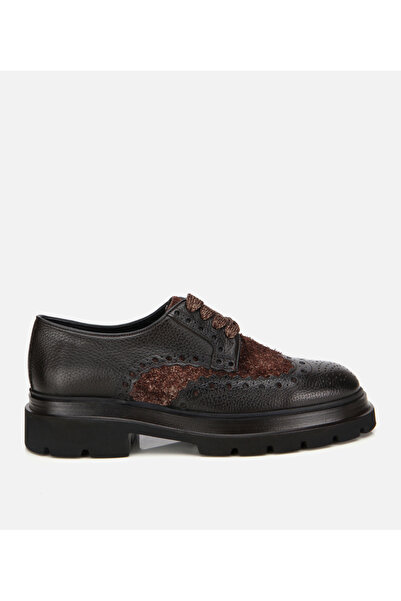 Hotiç Men's Leather Brown Distressed High-Sole Casual Shoes