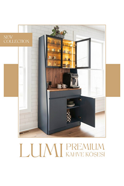 Sarenzo Lumi Led'li Kahve Köşesi | Cam Kapaklı Premium Mini Bar & Çok Amaçlı ...