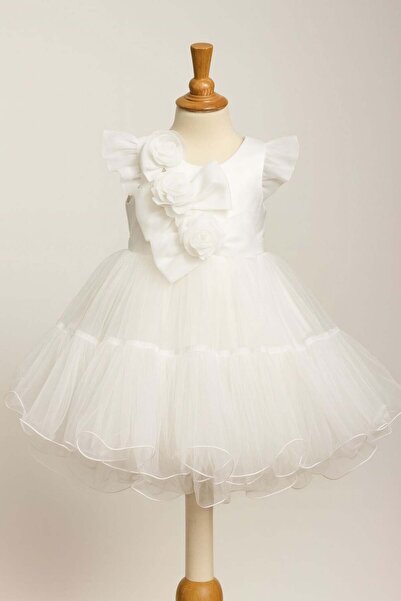 Miss Hely Girls Kids فستان سهرة للفتيات الصغيرات 3170 بتفاصيل وردة على الكتف ...