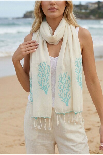 Dosimira Cotton Scarf - Stone Printed and Handcrafted Pattern