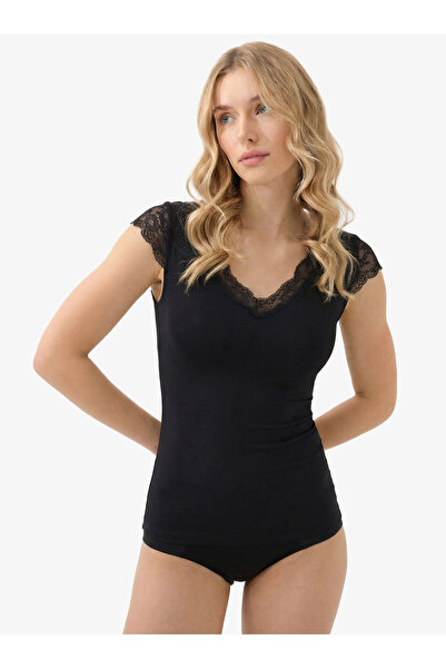 Generic Brand Tricou de damă 1348 - Negru