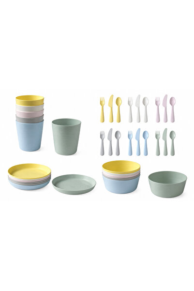 IKEA Yemek Seti 6 Tabak, 6 bardak, 6 kase, 6 kaşık, 6 çatal ve 6 bıçak