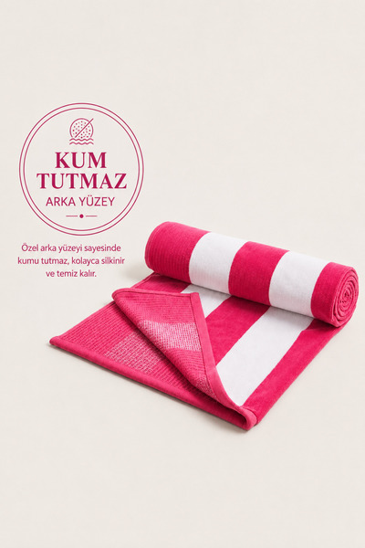 SEVHOME CONCEPT Plaj Havlusu Kum Tutmaz Özel Seri,%100 Gerçek Pamuk -Polyeste...
