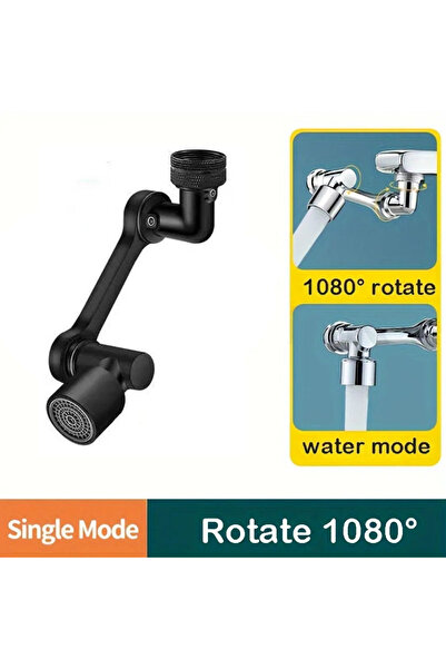 Choice أسود، أحادي الوضع، معدني ثقيل، عالمي، 1080 °   رأس رشاش دوار للحنفية ل...