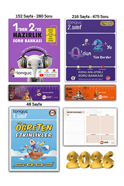 Tonguç Yayınları 2. Sınıf 1 den 2 ye Hazırlık Yaz Tatili Kitabı Seti - Günlük...