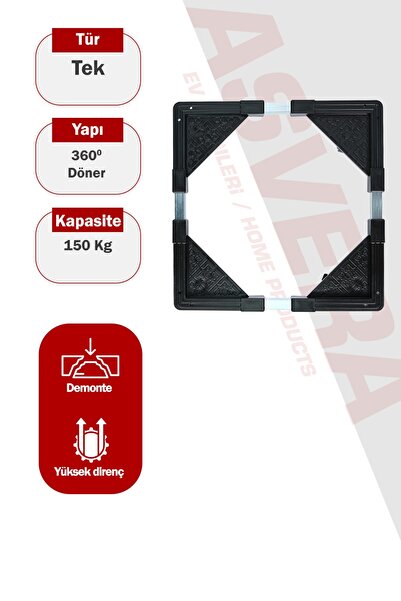 Tekerlekli Ayarlanabilir Çamaşır Makinesi & Buzdolabı Altlığı | Frenli Portatif Dolap Altı St