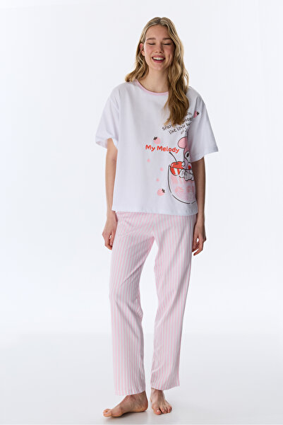 Penti Optik Beyaz Lic My Melody Cotton Piece Pants Pajama Set