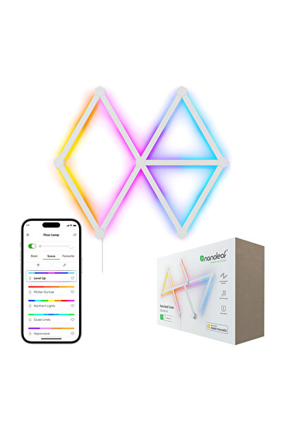 Nanoleaf Akıllı RGBW Led Işık Şerit Başlangıç Paketi App Kontrollü, 9 Parça, ...