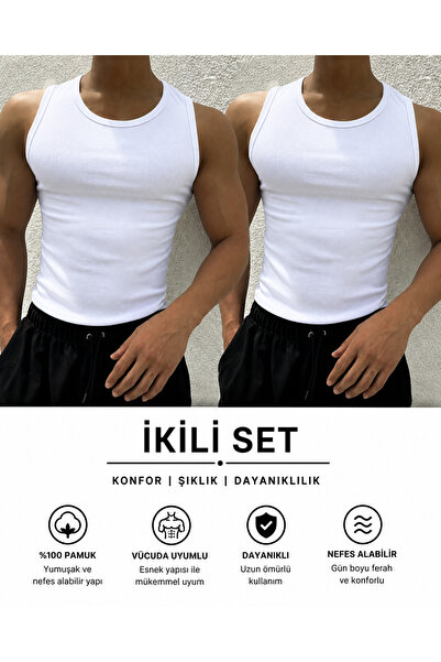 Livik Men's Halter Neck Slimfit Corded Fabric Athlete Stretch Fabric Athlete