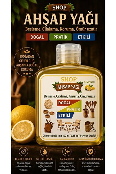 shop Ahşap Koruyucu Organik Yağ 100 ml Besler, Cilalar, Korur, Ömrünü uzatır