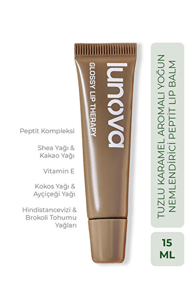 Lunova Salted Caramel İçeren Peptit Lip Balm | Nemlendirici ve Parlatıcı Duda...