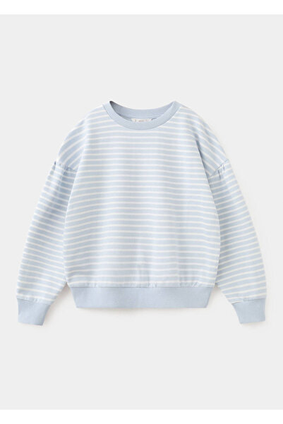MANGO Kids Çizgili koton sweatshirt