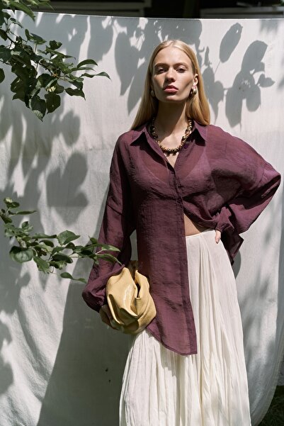 BOHEMAİ Lyra Oversize Burgundy Shirt