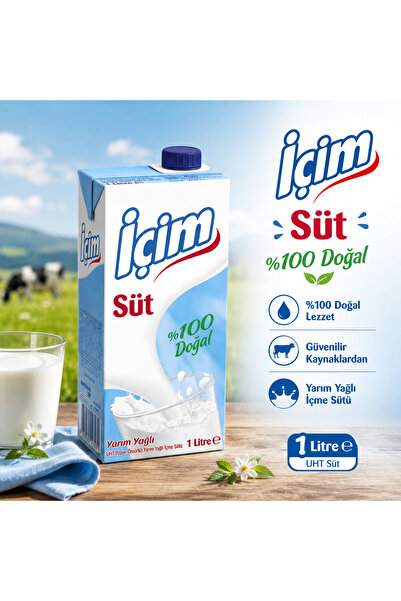 İçim içim süt Yarım Yağlı süt 1 lt