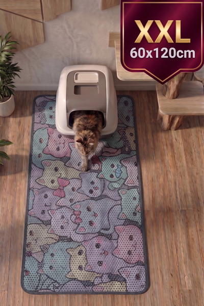SoGood Concept XXL - Chibi Kediler Temalı Petek Dokulu Kedi Kumu Yakalama Pas...