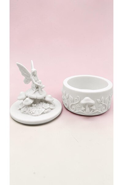 Belupa Decorative Box with Fairy Figure Lid, Jewelry Organizer, Mushroom Patt...