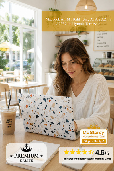 Mcstorey Macbook Air M1 Kılıf 13inç A1932 A2179 A2337 Ile Uyumlu Terrazzonl