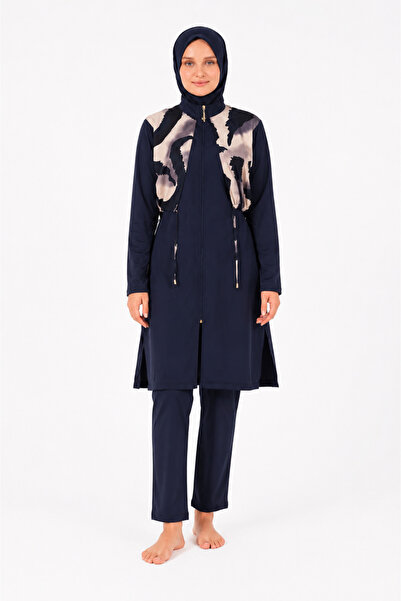 YUYİ Alfasa Parachute Fabric Front Zippered Quick Drying Fabric Women's Swimsuit