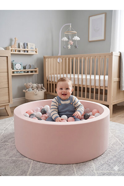 Wellgro Bubble Pops Sünger Pembe Top Havuzu - Beyaz/şeffaf/pembe/gri Toplar