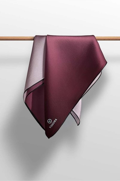 Vissona 57% Silk 43% Viscos Twill Silk Gradient Patterned Onion Skin Color 90X90 Scarf Planting Shape : Hand Di