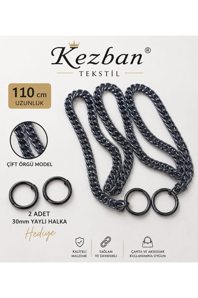 Kezban Tekstil Lanț Dublu Impletitură Model 110cm 2 Bucăți 3 Cm Inel Arc