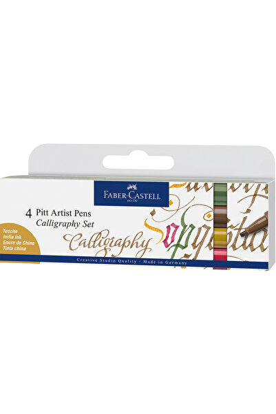 Faber Castell Set de markere caligrafice PITT ARTIST PEN, 4 bucăți, culori FA...
