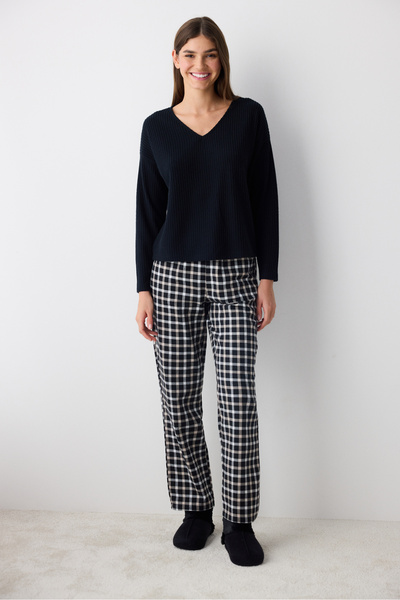 Penti Alia Dark Siyah Sweatshirt Pijama Üstü