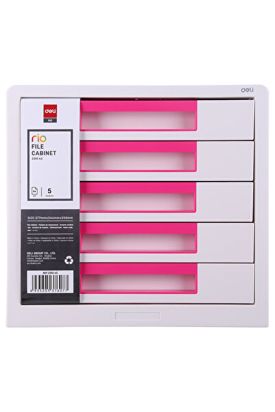 Deli 5-DRAWER CABINET WHITE/PINK