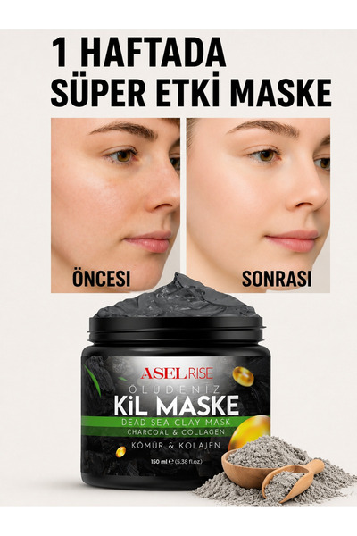 Asellrisee Collagen Ölüdeniz Kil Maskesi Leke,giderici Akne Ve Siyah Nokta Gi...