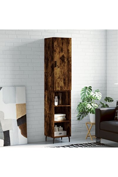 Concept Dulap înalt, stejar fumuriu, 34,5x34x180 cm, lemn prelucrat
