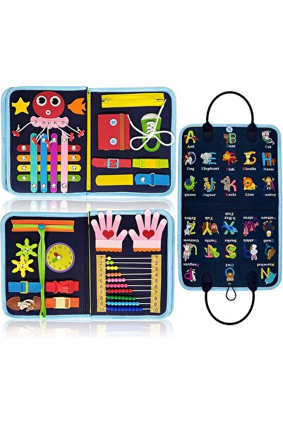 Arabest Montessori Busy Board for Toddlers, Sensory Travel Toy with Alphabet ...
