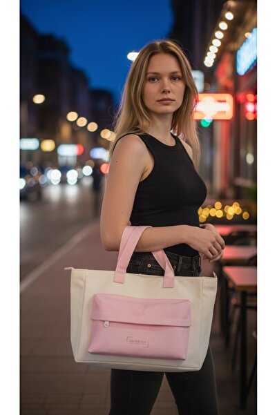 Caterina Collection Culoare Pink Pocket Detailed Hand and Shoulder Bag