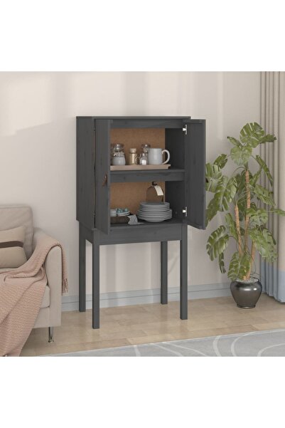 Concept Dulap înalt, gri, 60x40x120 cm, lemn masiv de pin