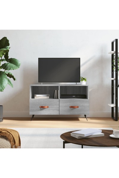 Concept Comodă TV, gri sonoma, 80x36x50 cm, lemn prelucrat