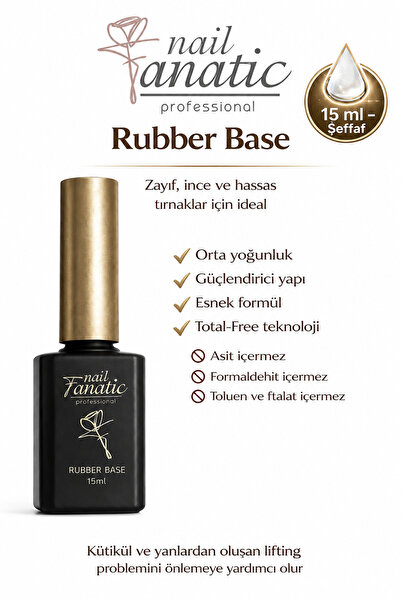 Fanatic Kalıcı Oje Protez Tirnak İçin Rubber Base Coat 15ml.