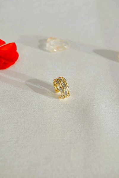 Sacce Scarves&Accessories Işıltılı Earcuff Sıkıştırmalı Kıkırdak Küpesi Deliksiz